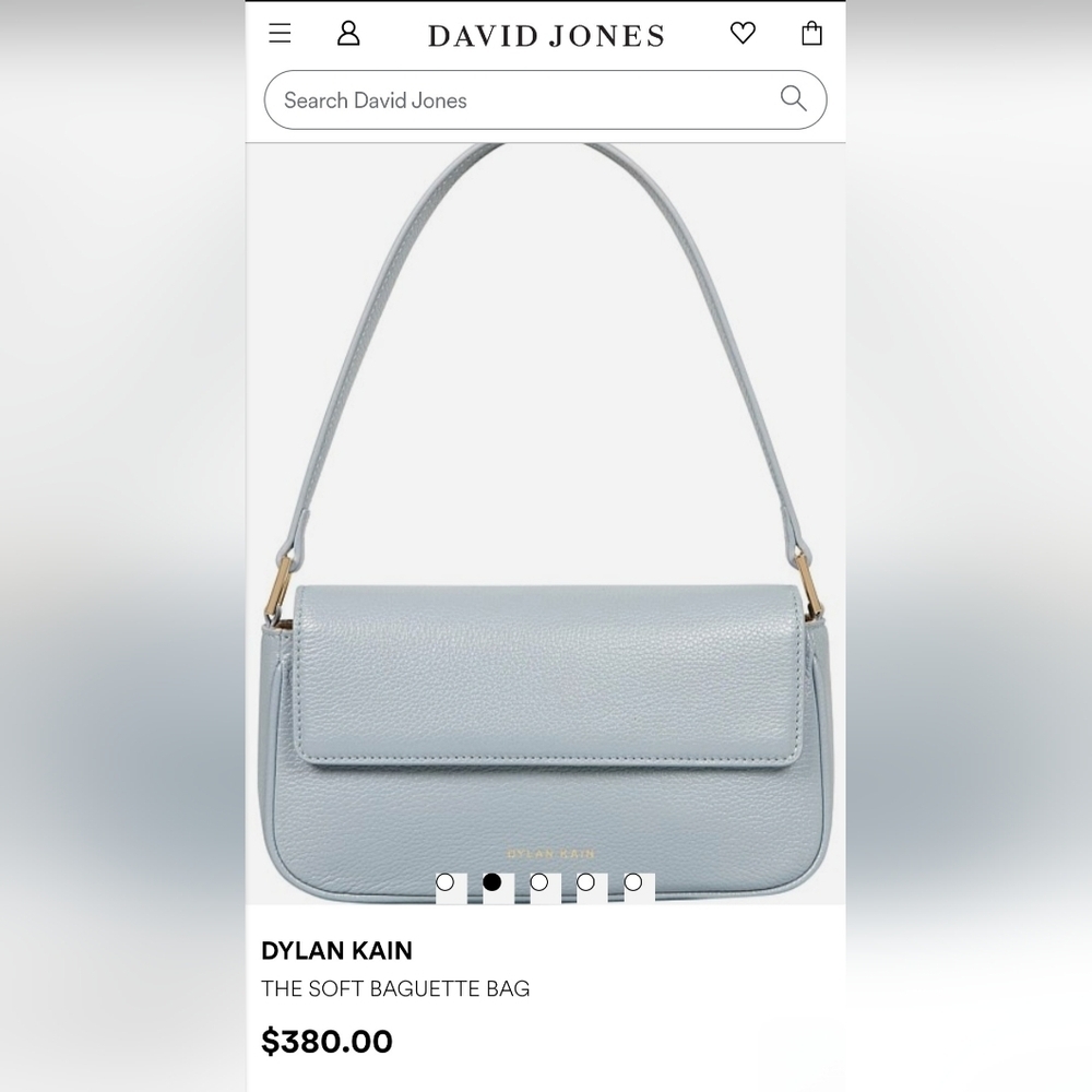 Dylan Kain Gray Leather Baguette Leather